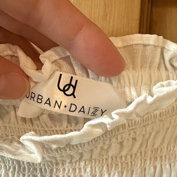 White Smocked Ruffle Top - Picture 2 of 5